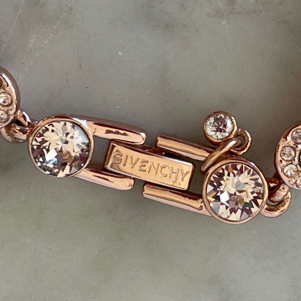 GIVENCHY Rose Gold Tennis Bracelet with Clear Crystals - Picture 7 of 16